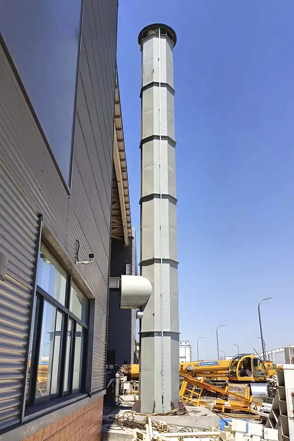 化工废气处理设备18米高排气筒安装 化工废气处理设备18米高排气筒安装