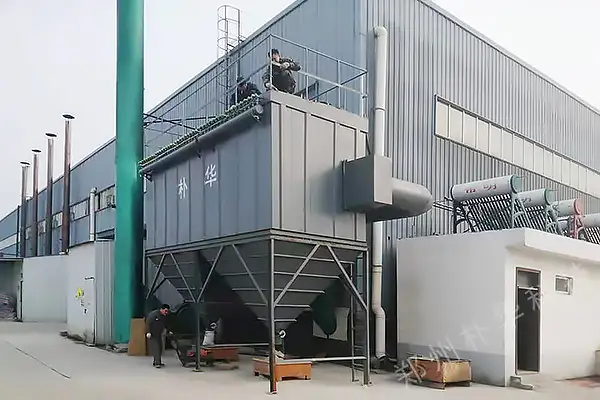 郑州砂轮加工车间高效脉冲布袋除尘器安装结束，粉尘治理达标