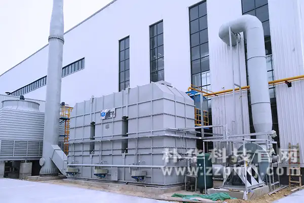 有机废气处理设备:RTO蓄热式焚烧设备安装在客户厂区